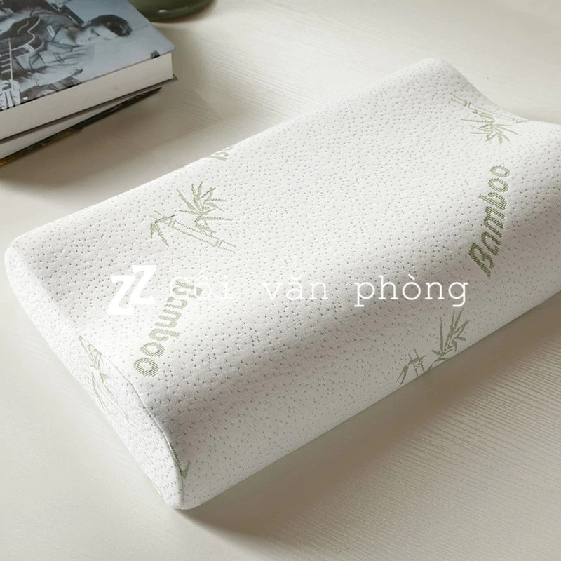 Gối Bamboo cao su non vỏ cotton sợi tre hàng chuẩn GDH-03